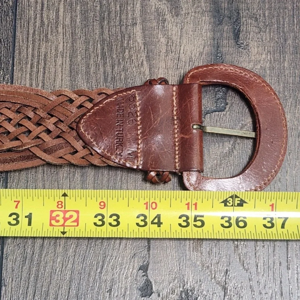 Vintage Leather Braided Belt  Bohemian, Cottagecore, Western, Equestrian Women M
